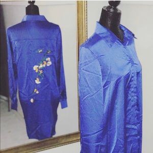 Woman silk embroidered shirt /dress